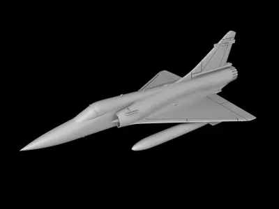 MIRAGE 2000 FIGHTER AIRCRAT SCALE 1-72 STL FILE 3D print model
