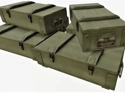 Ammunition Wood Crates 01 - PBR Low-poly 3D model