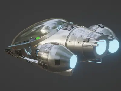 Future Exoplanet Exploration Vehicle Low-poly 3D model