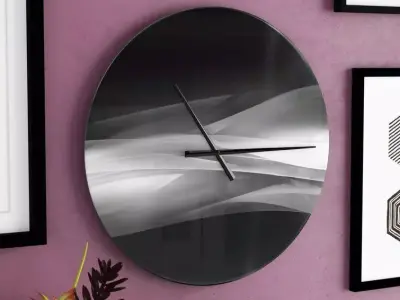 Oversized Glittering Wall Clock Free 3D model