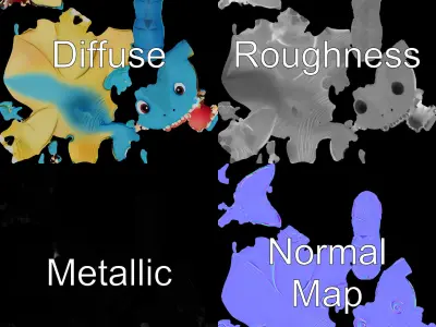 Cute Cartoon Dinosaur D Model Pack Low-poly 3D model