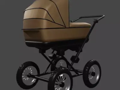 Baby carriage 3D model buy