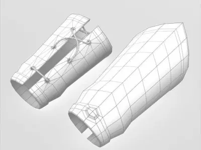 Bracers leather gloves - leather gloves Free low-poly 3D model