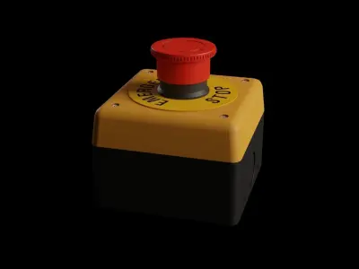 Emergency Stop Low-poly 3D model