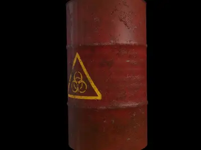 Old barrel of hazardous chemicals PBR low-poly game ready real Low-poly 3D model