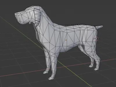 Deutsch Drahthaar Hunting Dog Low-poly 3D model