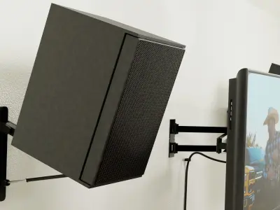 Realistic TV Entertainment Set with Articulated Wall Mounts 3D model