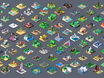 Worlds Casual Low-poly 3D model