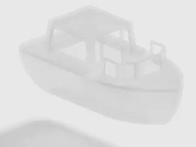 Glassy Tourist Boat 3D model