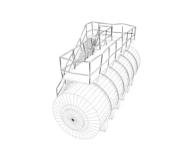 An Oil tank ready for texturing Low-poly 3D model