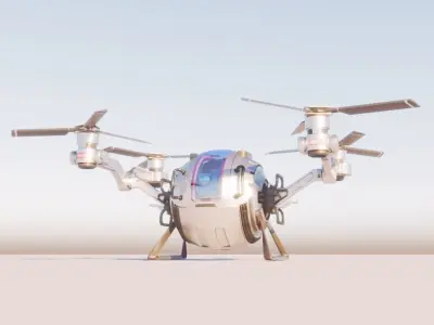 Cargo QuadCopter sci fi 3d model vray 3D model