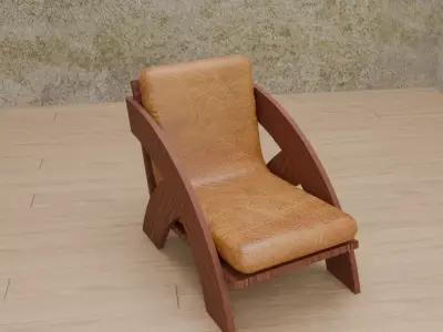 Wooden furniture pack  low poly Low-poly 3D model