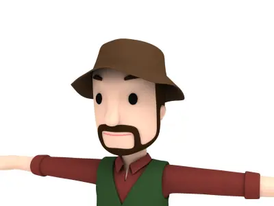 CartoonMan027 Camping Man 3D model