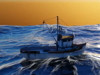 fishing boat Free low-poly 3D model