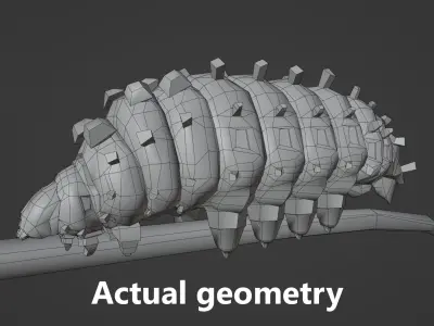 Caterpillar model for Blender 3 Free low-poly 3D model