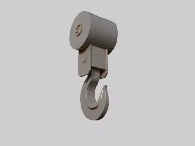 Industrial Auxiliary Hook Low-poly 3D model