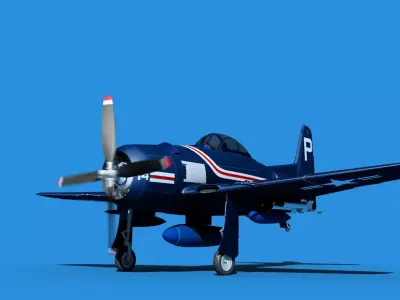 Grumman F8F-2 Bearcat V02 3D model