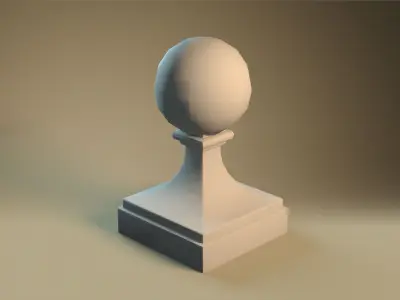 Stone ball finial Free low-poly 3D model
