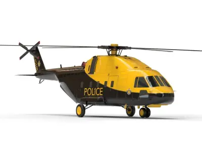 Police Helicopter Lowpoly Low-poly 3D model