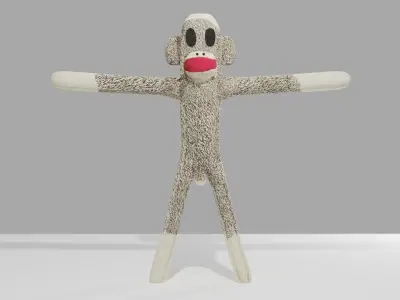 Sock Monkey Low-poly 3D model