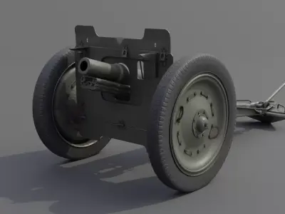 76 mm regimental gun M1927 Low-poly 3D model