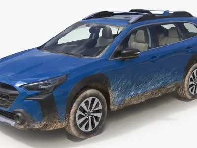 Subaru Outback 2025 Blue Dirty 3D model