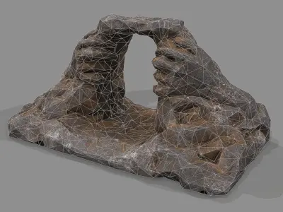 Cave Entrance cliff rock 01 Low-poly 3D model