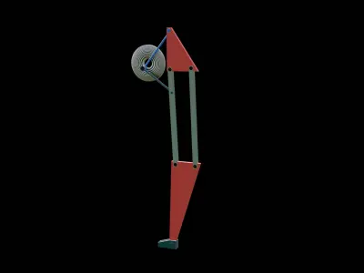 Humanoid leg mechanism rigged 3D model