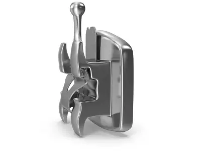 Self Ligating Dental Braces Bracket V02 3D model