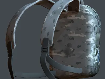 Backpack Camping Generic military human bag storqge baggage Low-poly 3D model