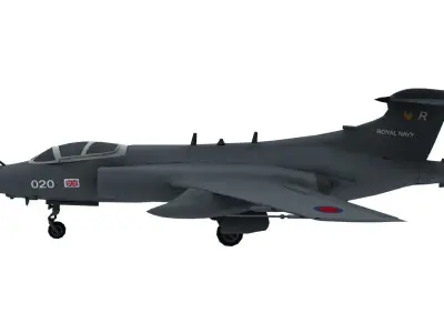 Lowpoly Blackburn Buccaneer Aircraft 3D Model Low-poly 3D model