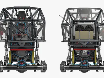 Monster Truck Bigfoot Frame and Engine 3D model