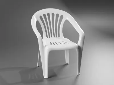 Plastic chair 3D model Free low-poly 3D model