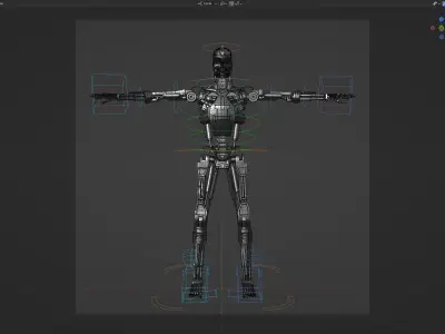 Rigged T-800 Terminator 3D model