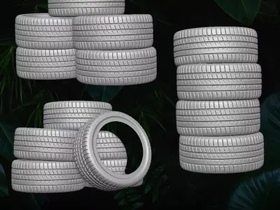 Diorama tires Collection 3D printable files for Action Figures 3D print model