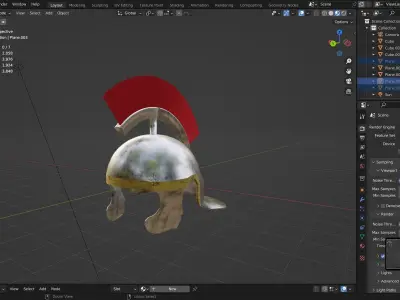ancient roman helmet Free low-poly 3D model