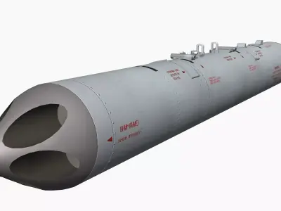 B13L Soviet Russian Aircraft 122MM Rocket Pod PBR Game Model Low-poly 3D model