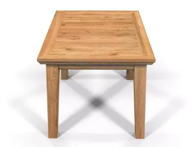 Country Square Dining Table 90 cm 35 inch Solid Natural Oak Free 3D model