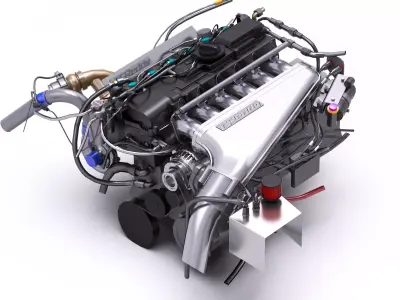 B58 Toyota Supra Engine Greddy Tune Low-poly 3D model