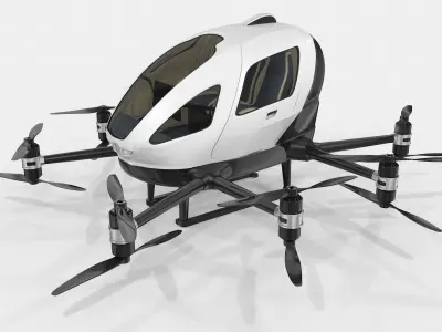 Drone Taxi Animated Ehang 216 3D model