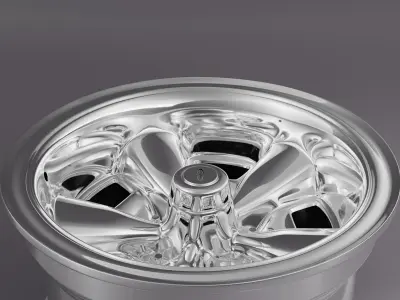 muscle car rim US Wheel Low-poly 3D model