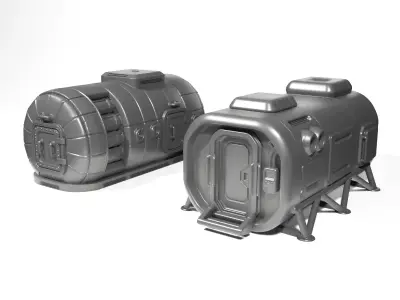 sci-fi modular houses 3D print model