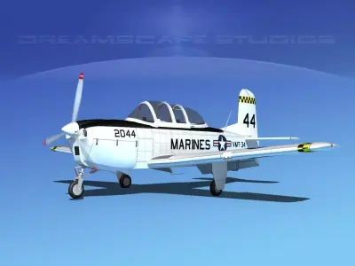 Beechcraft T-34 Mentor V17 USMC 3D model