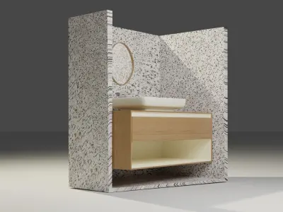 Villeroy wooden box with pot 3D model