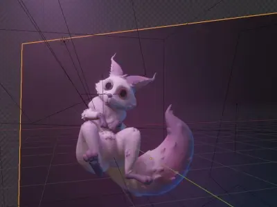 Cartoon character Foxy high poly Free 3D model