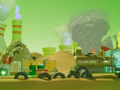 Toxic Waste Land Game asset pack Unity URP Low-poly 3D model