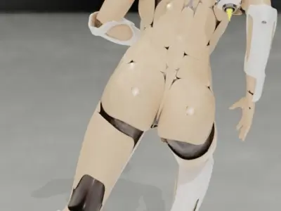 Linda-058 - military android Low-poly 3D model