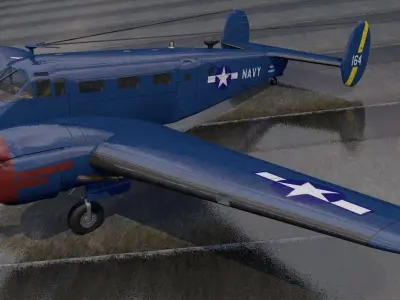 Beechcraft Model-18 C-45 Expeditor 3D model