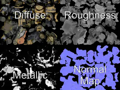 Military Robot Soldier  Fully Rigged and Animated for Versati... Low-poly 3D model