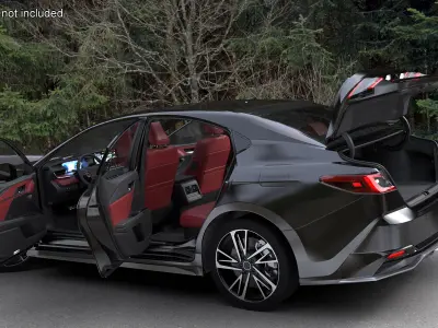 Mid Size Sedan Black 3D model